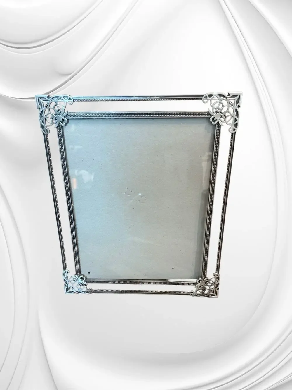 VTG Silver Fetco Photo Picture Frame 8 X 10 Filagree Ornate Corners